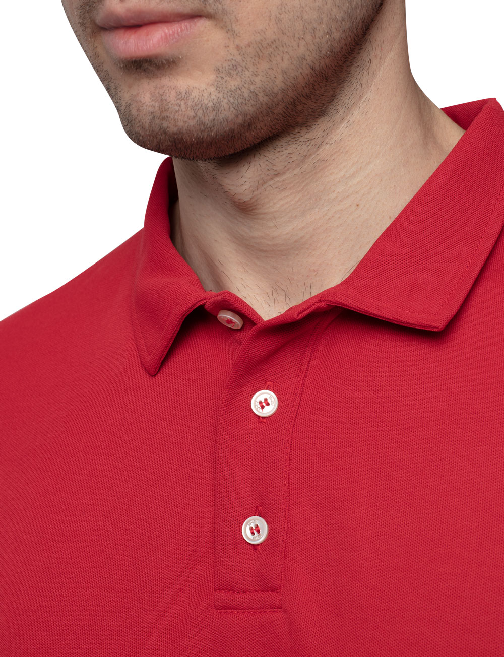 UV Schutz Polo Shirt recycelt Herren rot kragen
