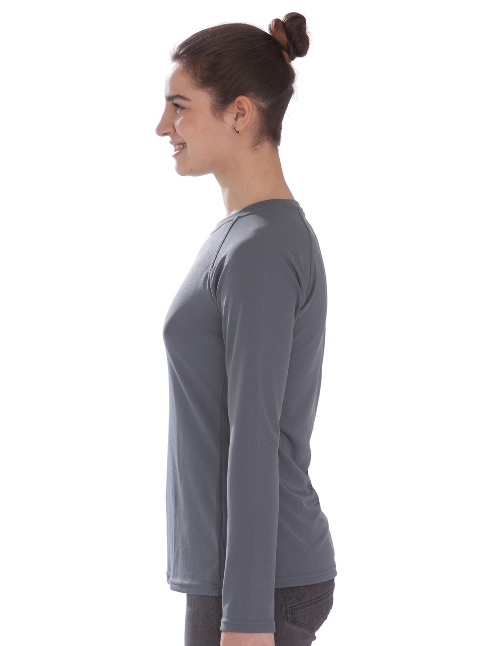 UV Schutz T-Shirt langarm recycelt Damen grau side