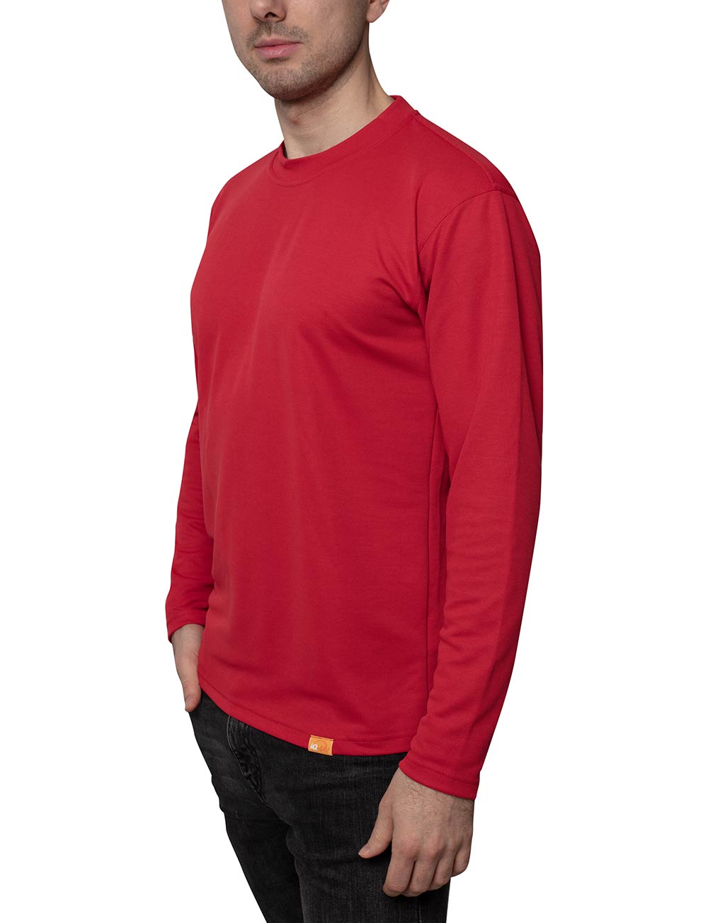 UV 50+ T-Shirt langarm rot outdoor side für Herren