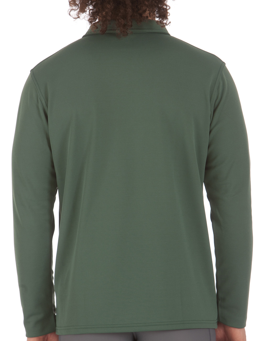 UV Schutz Polo Shirt langarm recycelt Herren grün back
