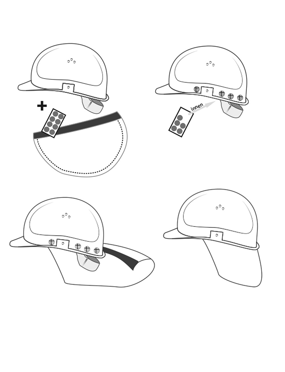 UV Nackenschutz für den Helm hochsichtbar