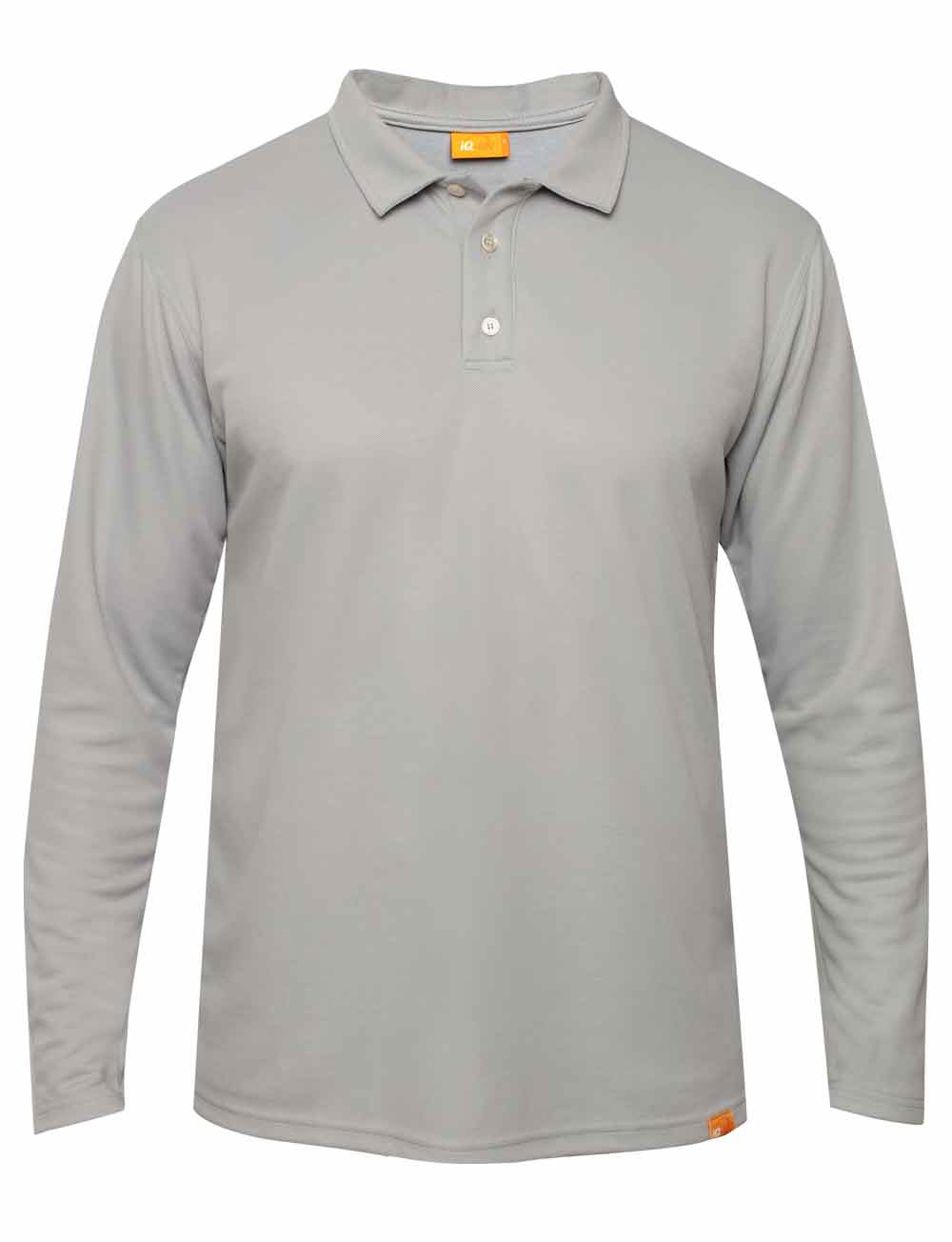 UV 50+ Polo Langarm Shirt für Herren grau