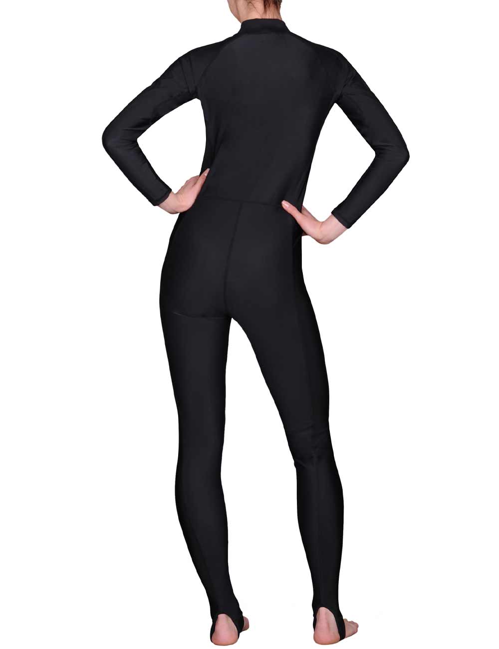 UV Anzug Damen enganliegend schwarz back