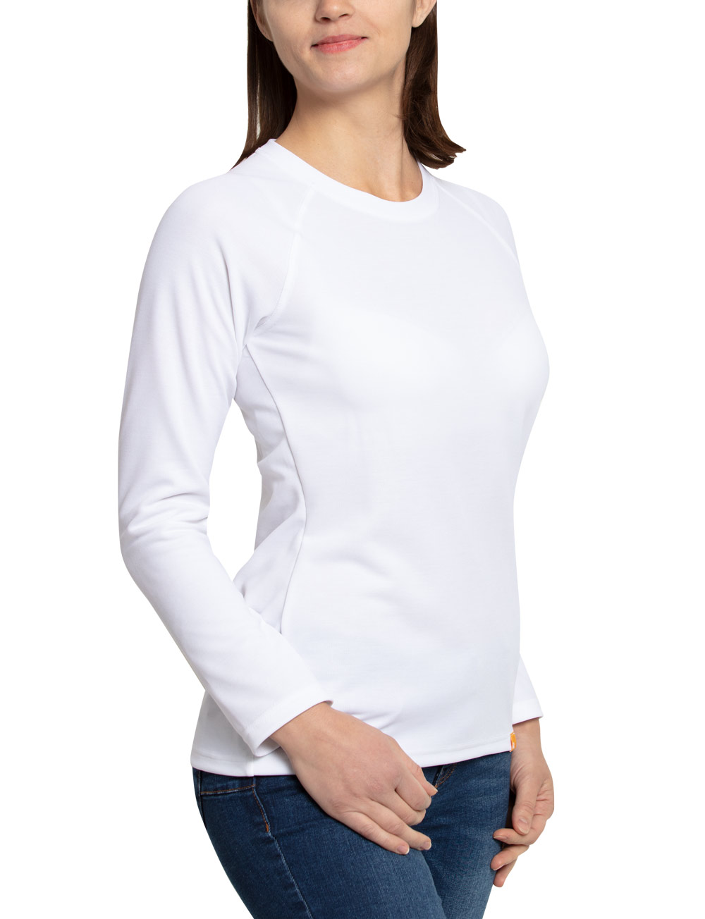 UV 50+ Langarm T-Shirt Damen weiß
