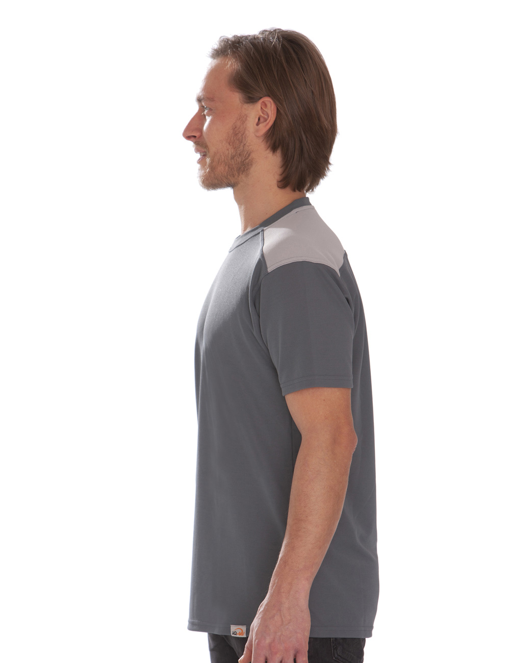 T-Shirt für Herren mit Rundhals | Outdoor | zweifarbig grau side