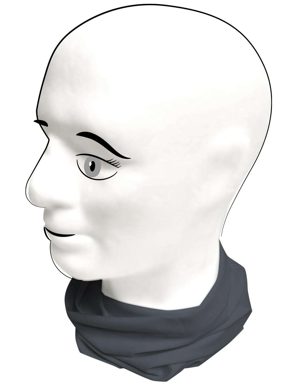 Tube Community Maske Mannequin grau am hals