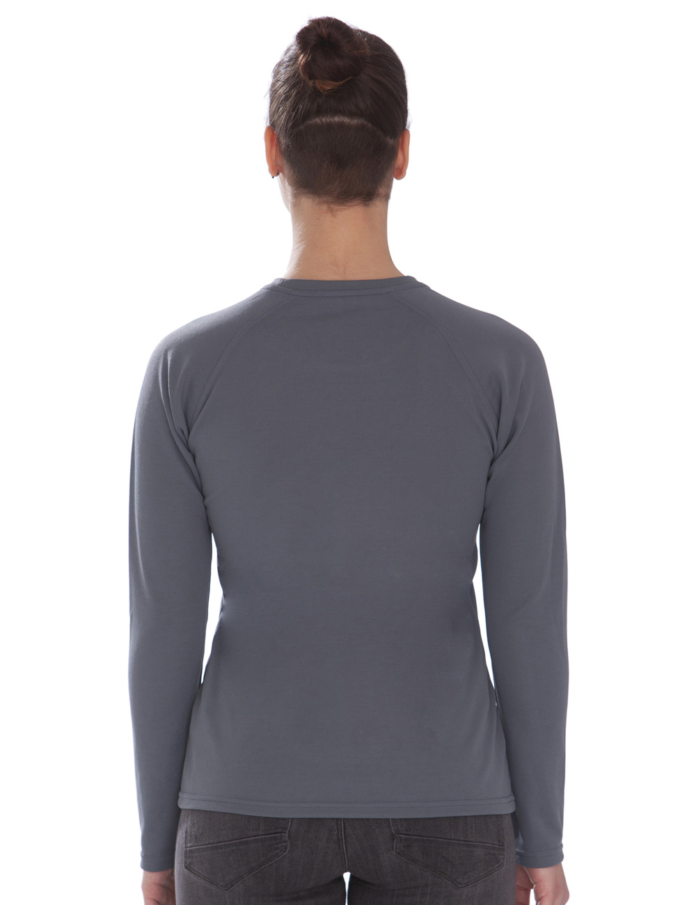 UV Schutz T-Shirt langarm recycelt Damen grau back