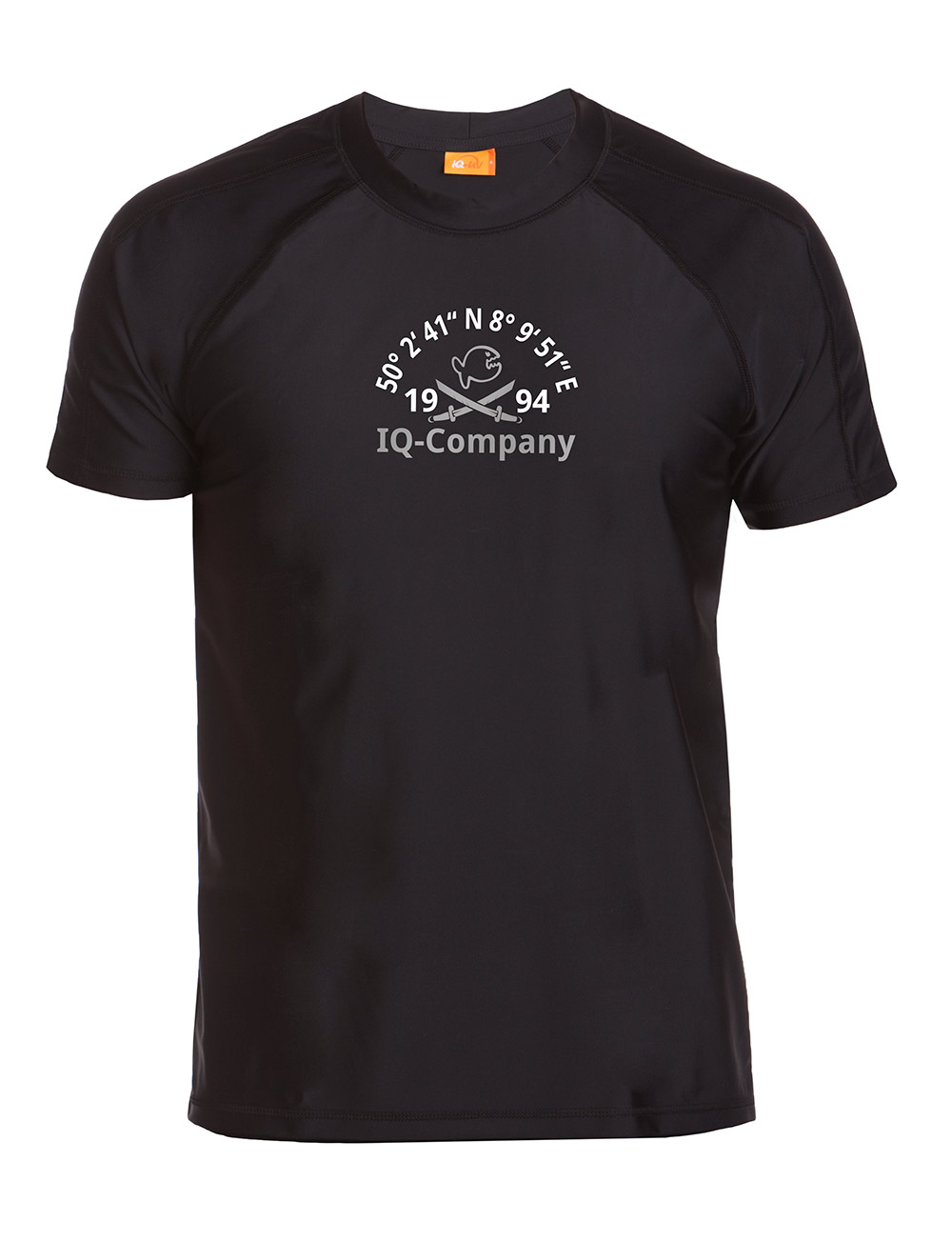 UV Sonnenschutz T-Shirt elastisch UV Standard 801 und Tüv geprüft Herren IQ Fisch schwarz