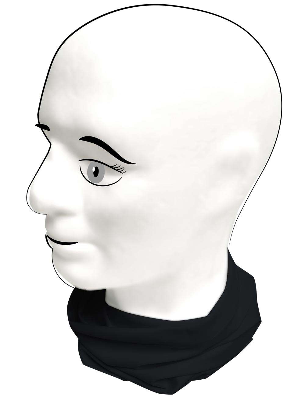 Tube Community Maske Mannequin schwarz am hals