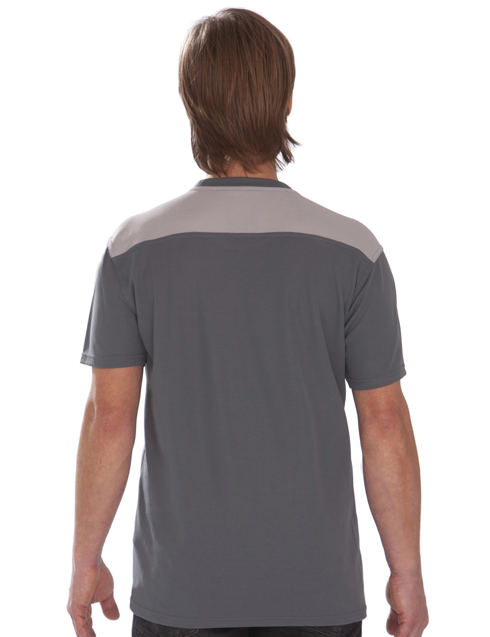 T-Shirt für Herren mit Rundhals | Outdoor | zweifarbig grau back