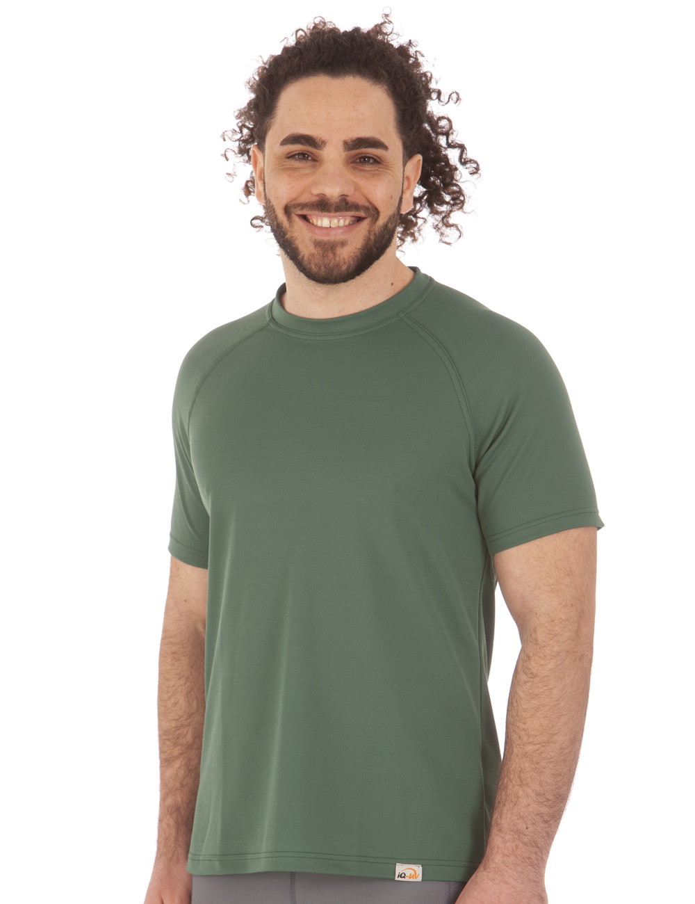 UV T-Shirt für Herren Outdoor Rundhals grün angezogen