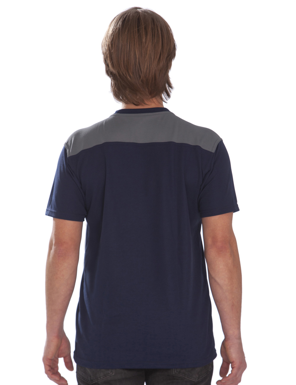 T-Shirt für Herren mit Rundhals | Outdoor | zweifarbig navy back