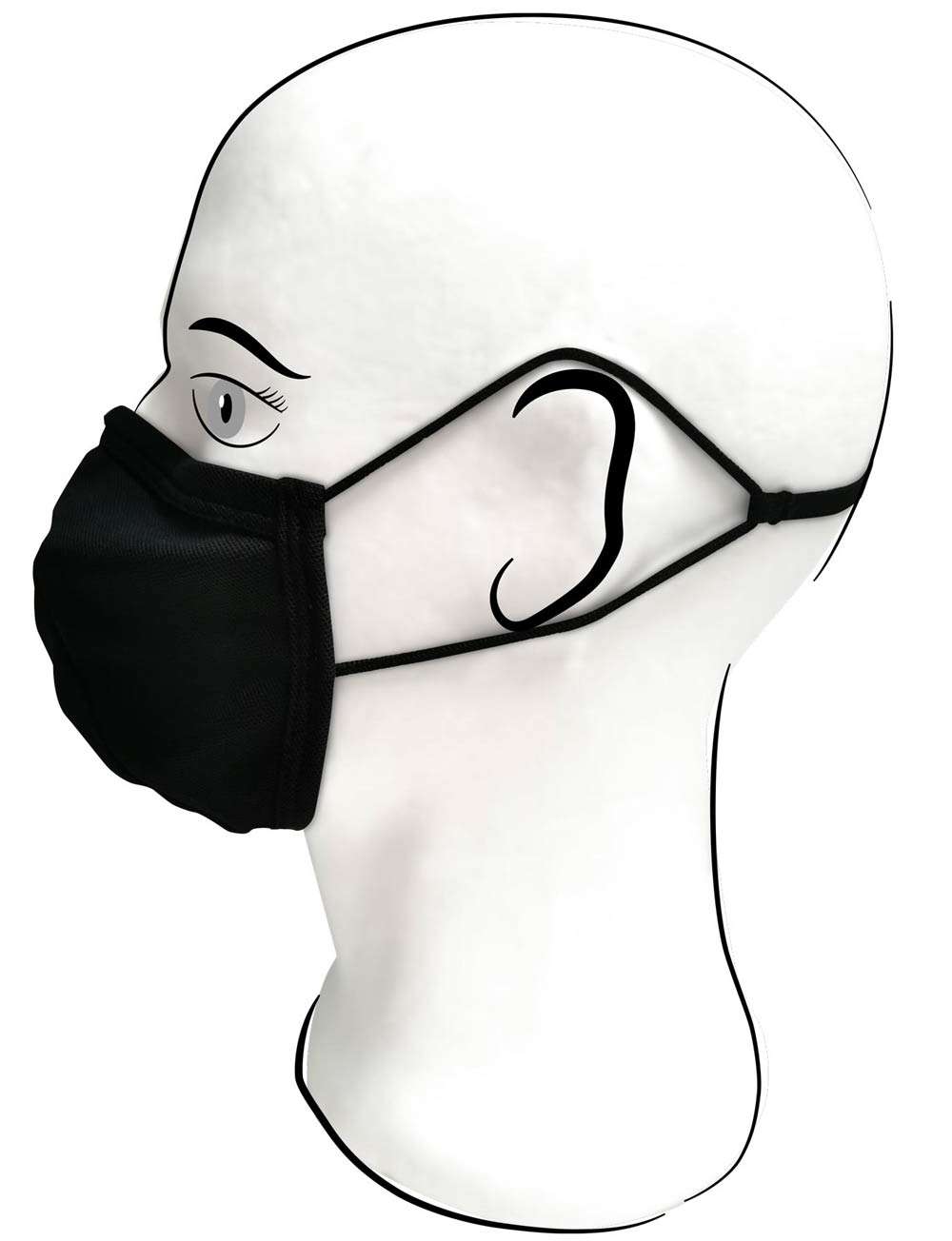 klassische Maske Alltagsmaske mit Halteband hinten