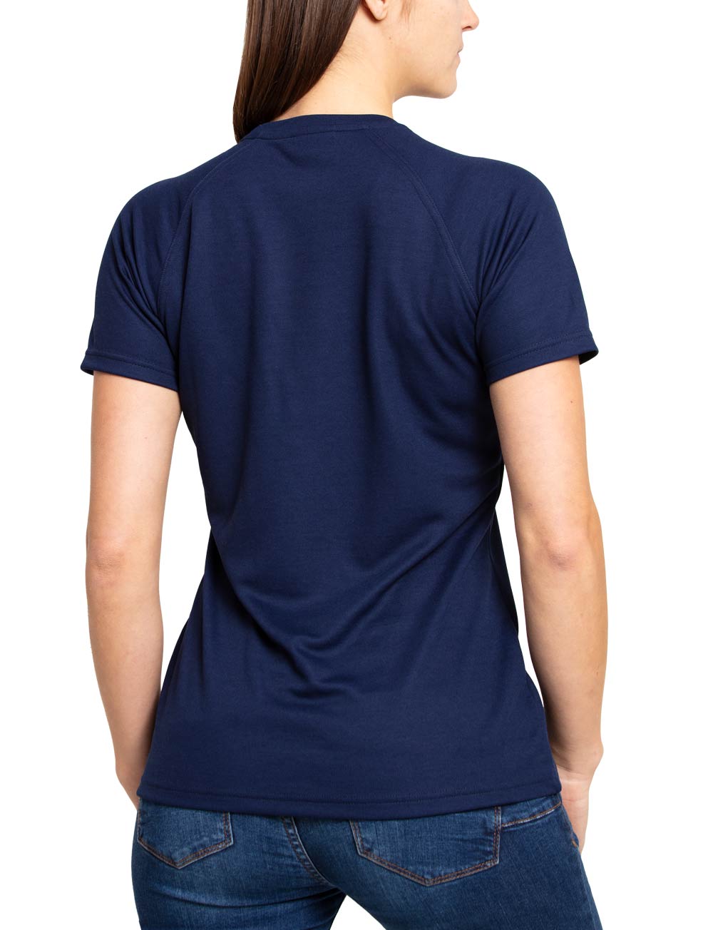 UV Schutz T-Shirt recycelt Damen blau back