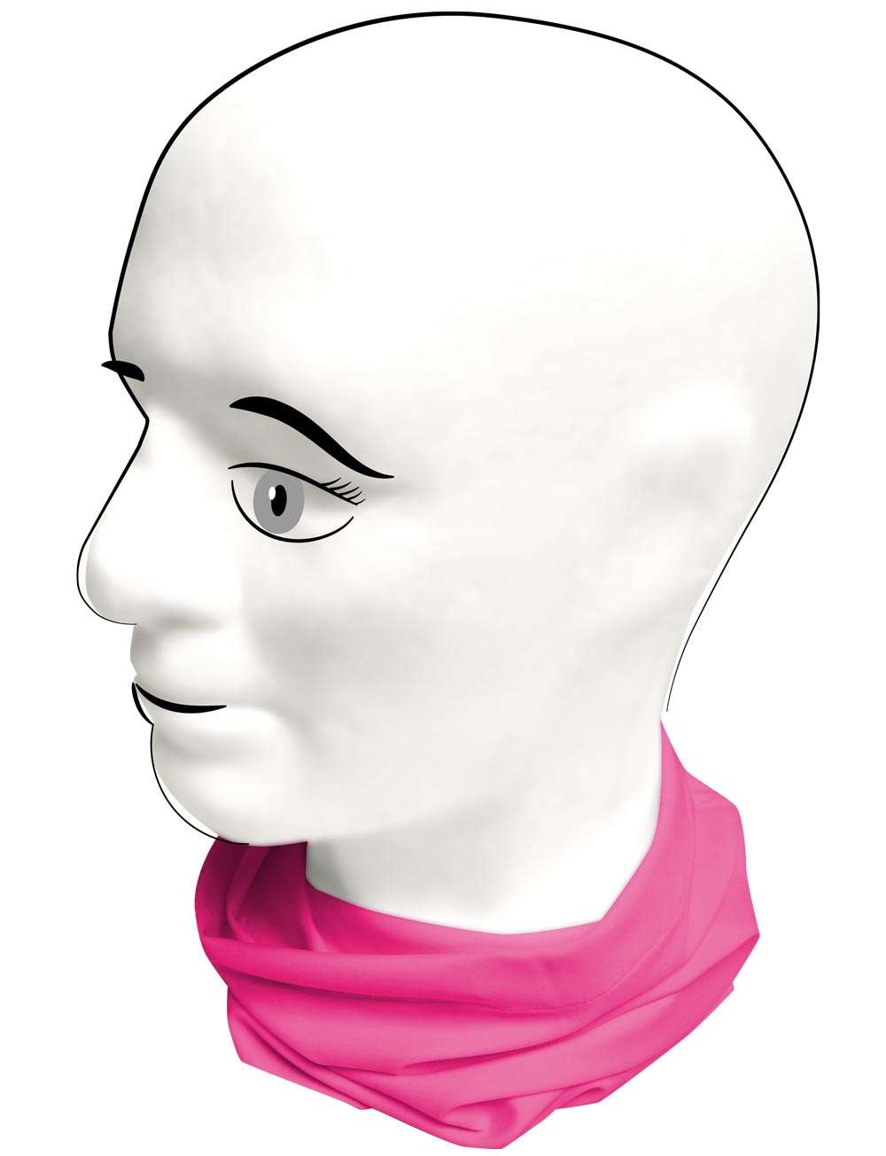 Tube Community Maske pink Mannequin am Hals