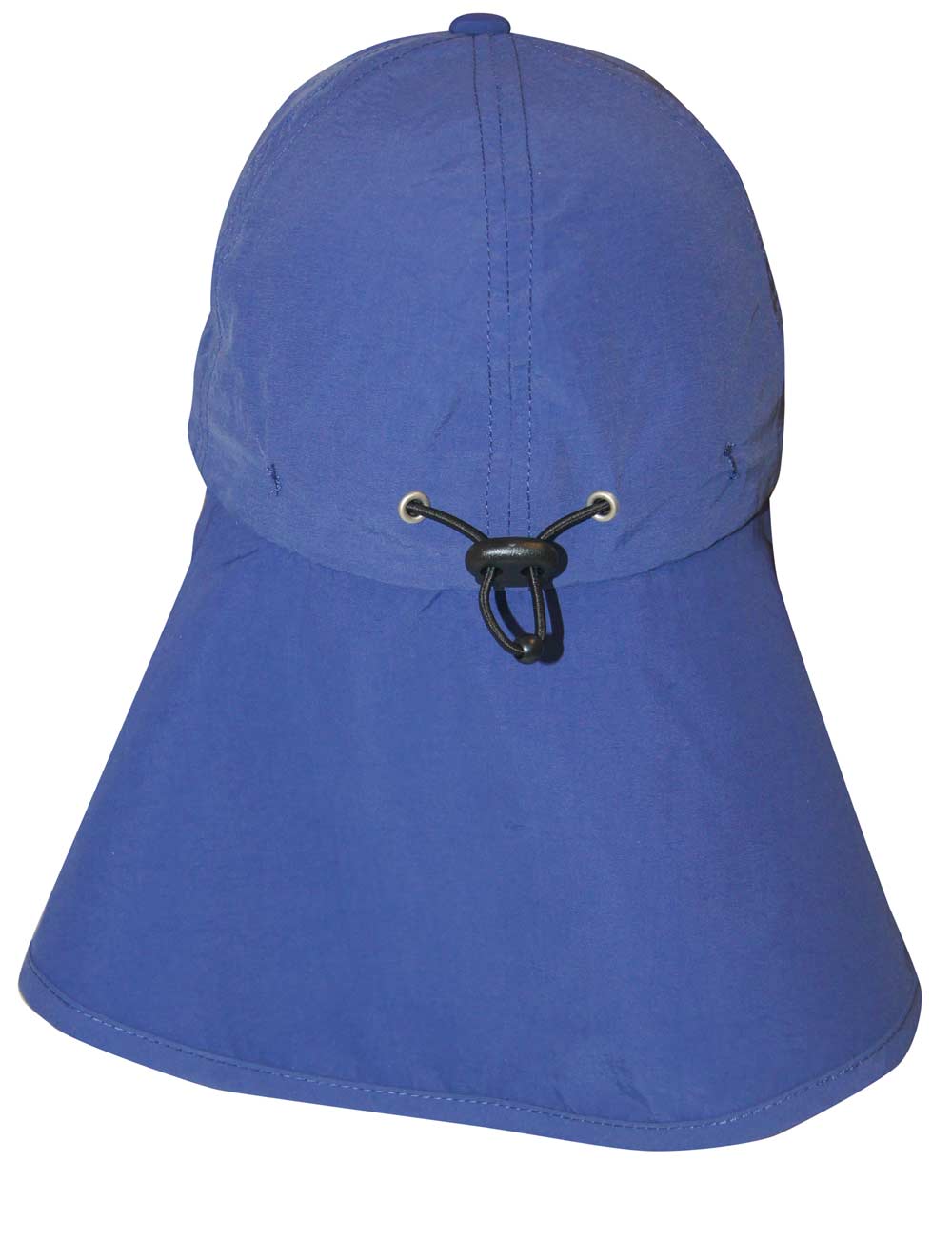 Schutz Logo Kappe mit Nackenschutz recycelt blau back