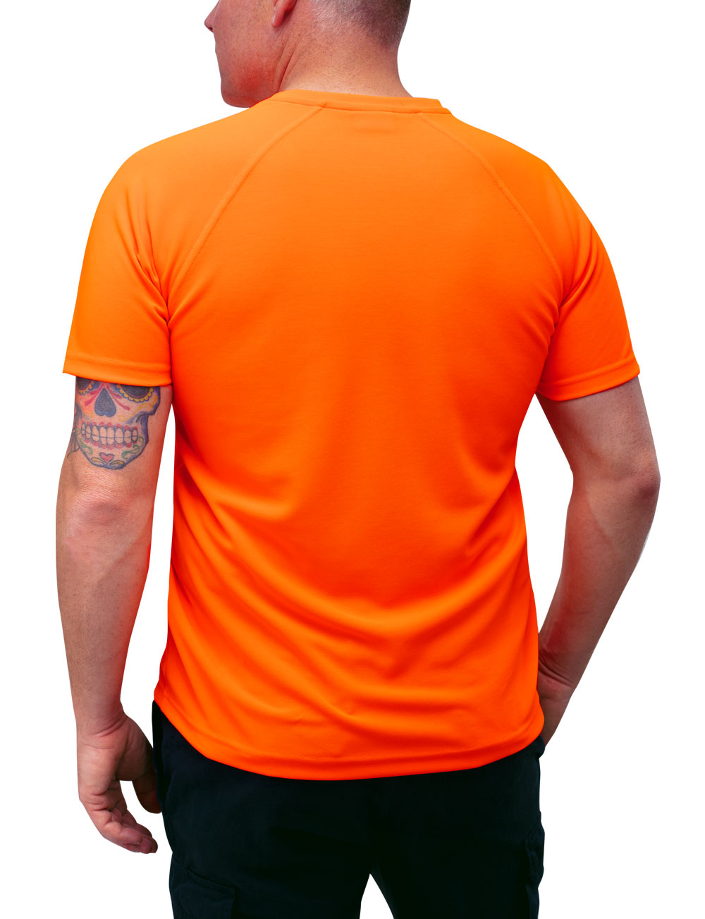 UV Herren Outdoor T-Shirt V-Ausschnitt orange back