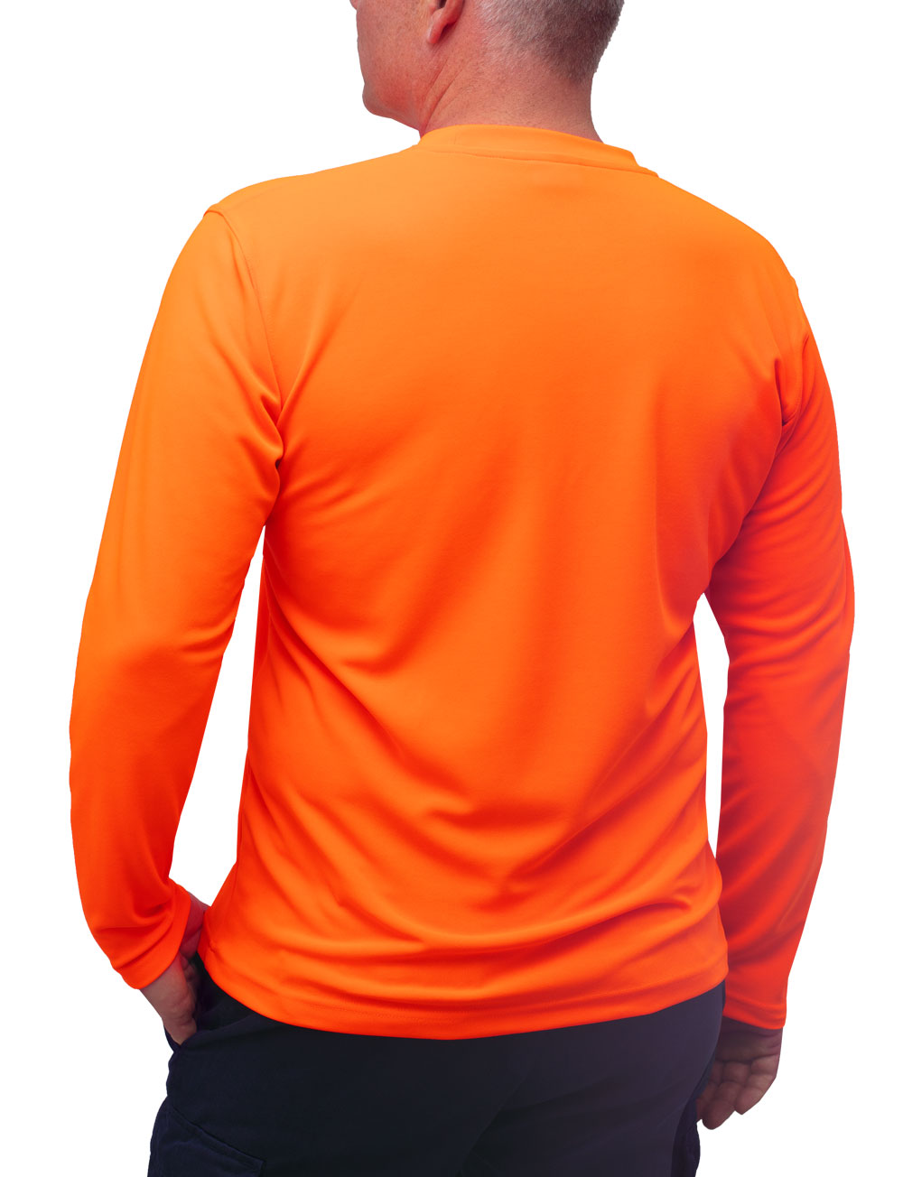 LSF 50+ Herren-Shirt langarm orange outdoor back