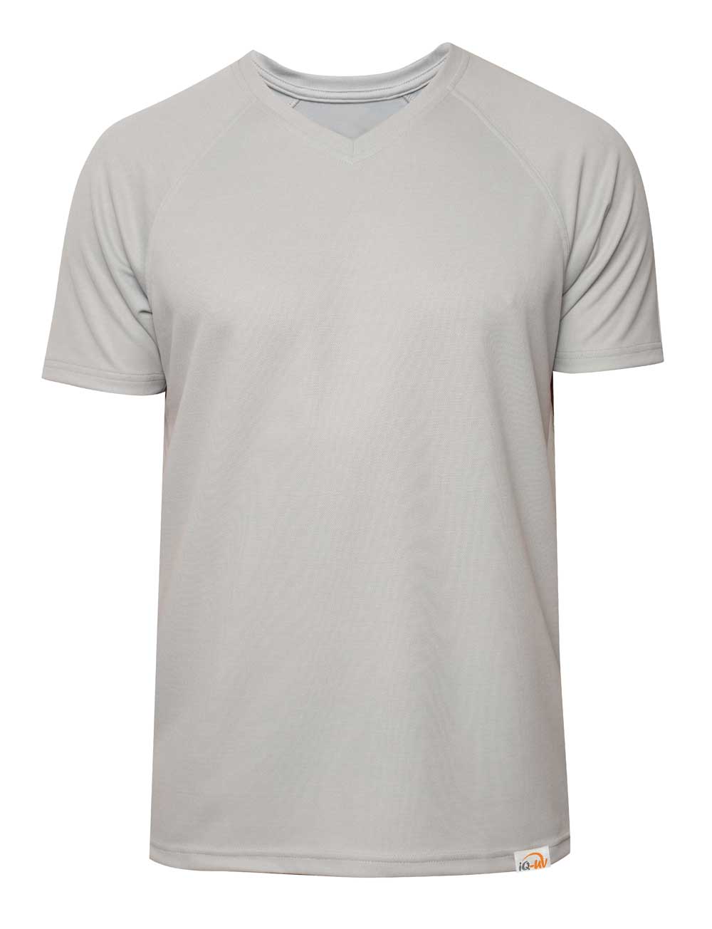 UV Herren Outdoor T-Shirt V-Ausschnitt grau